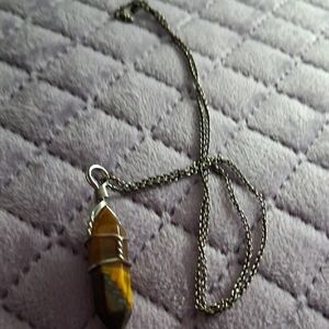 Chic Silver and Brown Pendant Necklace